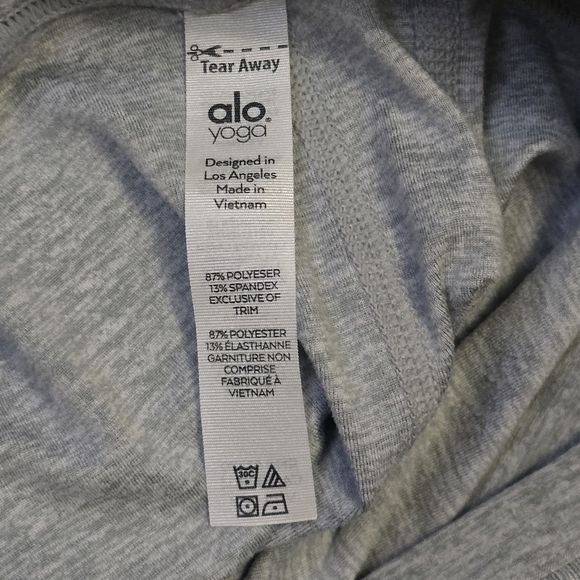 Alo Yoga High Waist Lounge Legging Zinc Heather Gray Size XS Ribbed Ankles Waist - Picture 14 of 16